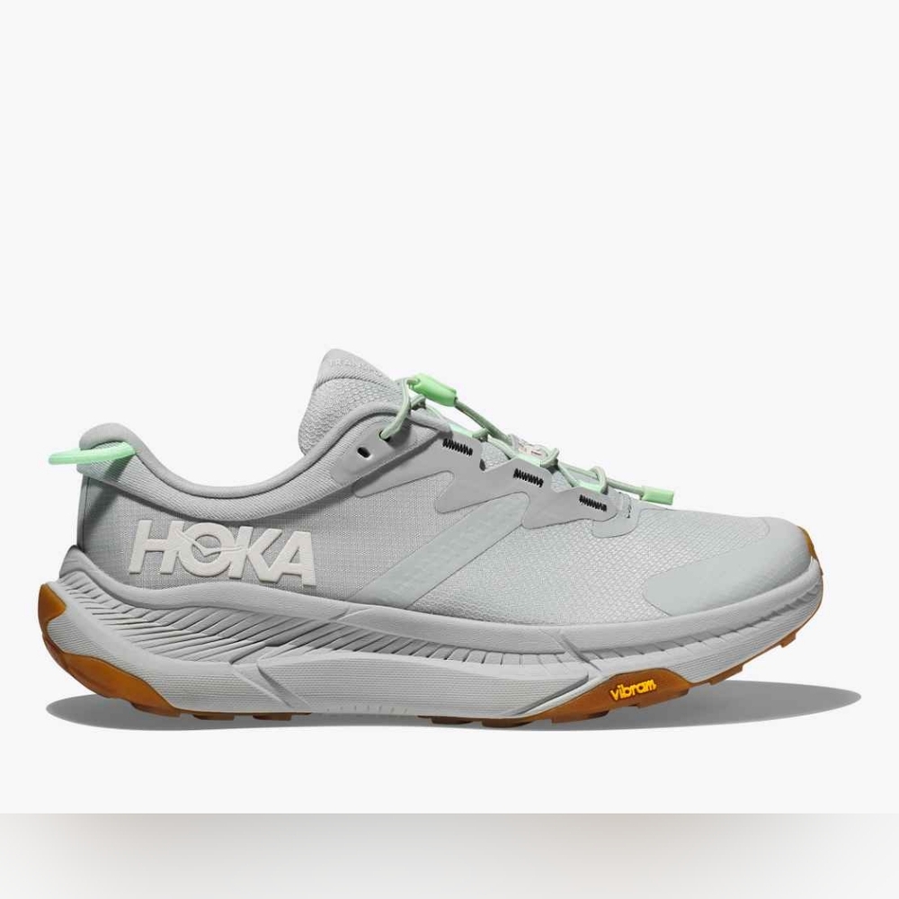 Hoka Transport Running Gray and Green Running Sneakers Women 10 Or Men 8.5
